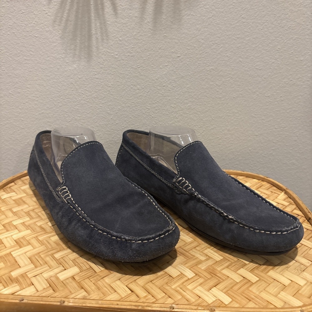 ALDO Men Loafers Driving Shoes ~Navy Suede~ Slip-On~44/10.5~ Made in India‎